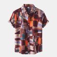 thumbnail image 2 of adviicd Mens Shirts Men's Shirt Collar Casual Short Sleeve Button Geometry Turn-Down Print Beach Men Shirts Mans Shirts, 2 of 5