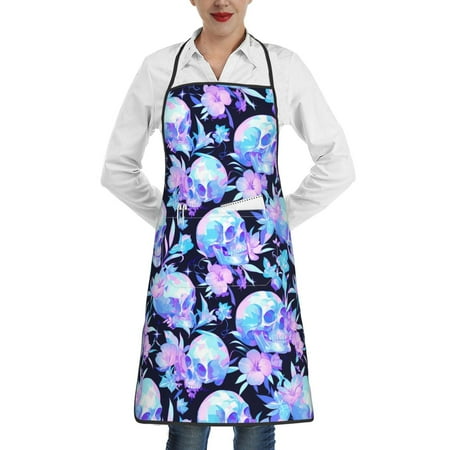 

Sikiie flower Skull star Aprons for Kitchen Cooking Aprons Chef Apron for Men Women Chef