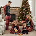 thumbnail image 2 of Christmas Family Pajamas Matching Set Letter Print Long Sleeve Tops and Plaid Pants Sleepwear, 2 of 7