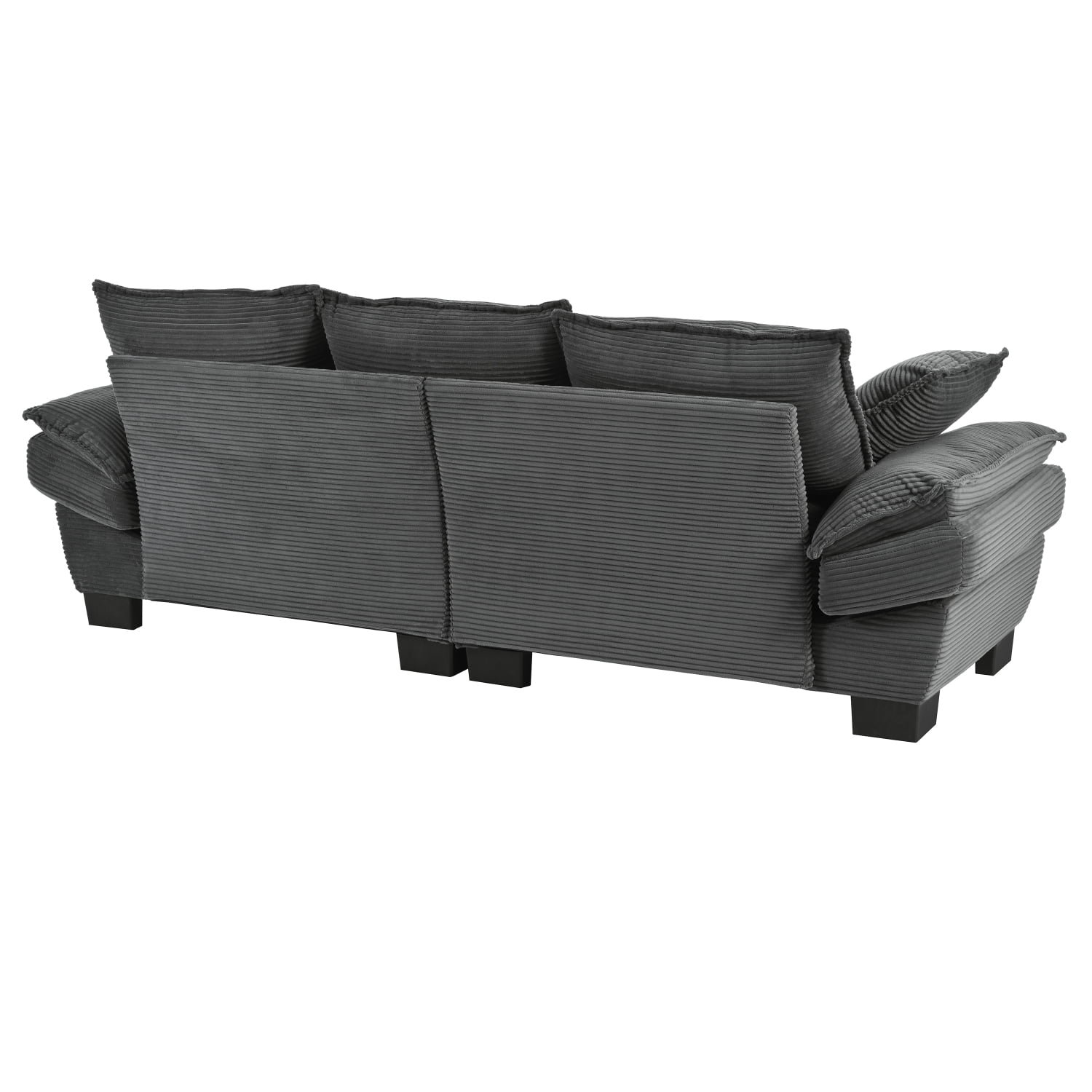 Harper & Bright Designs Corduroy Loveseat Couch for Small Spaces, Modern 2 Seater Curved Sofa with 2 Decorative Throw Pillows for Living Room Apartment, Gray