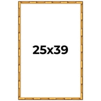 25x39 Frame Gold Bamboo Solid Wood Picture Frame | 1 Inch Moulding Width | Interior Frame Depth