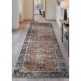 thumbnail image 2 of Bloom Rugs Washable Non-Slip 7 ft Runner - Orange / Blue Traditional Oriental Runner for Entryway, Hallway, Bathroom, and Kitchen - Exact size: 2.5' x 7', 2 of 10