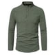 thumbnail image 2 of Blusa y camisa de manga larga con cuello alto para hombre, informal, con botones y rayas, blusa de manga larga con cuello alto, blusa para hombre, 2 of 9