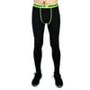 Men Sports Compression Tights Running Long Pants Fluorescence Green W30