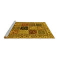 thumbnail image 2 of Ahgly Company Machine Washable Indoor Square Abstract Yellow Modern Area Rugs, 4' Square, 2 of 4