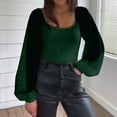 thumbnail image 6 of Women Blouses Silk Long Sleeve Shirt Thin Shirts for Womens Plain Long Sleeve Shirt Pretty Scrub Tops Women Ladies Tops Casual Casual Blouses for Summer Womens Satin Silk Green S, 6 of 7