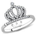 thumbnail image 1 of Alamode DA040-9 Femmes Haute Poli Bague en Acier Inoxydable avec AAA Grade CZ en Clair - Taille 9, 1 of 1