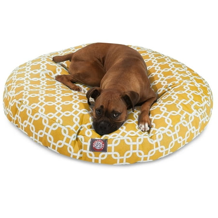 UPC: 0788995510284 | Majestic Pet | Links Round Pet Bed For Dogs  Removable Cover  Yellow  Large