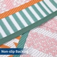 thumbnail image 3 of Waterproof Reversible Outdoor Rug for Patio, Camping & RV – Lightweight Plastic Straw Mat, Boho Geometric, UV Resistant, Easy Clean (Orange/Green/Pink/White, 8x10ft, US Spec), 3 of 8