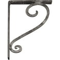 thumbnail image 4 of Ekena Millwork 1 1/2"W x 7 1/2"D x 10"H Edwards Wrought Iron Bracket, (Single center brace), Antiqued Warm Silver, 4 of 10