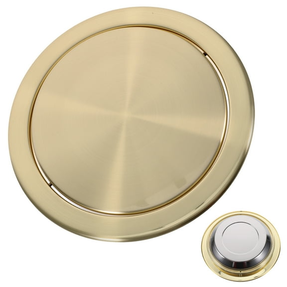 ETEREAUTY Etereaauty Golden 430 Stainless Steel Recessed Kitchen Trash Lid with Smooth Edges