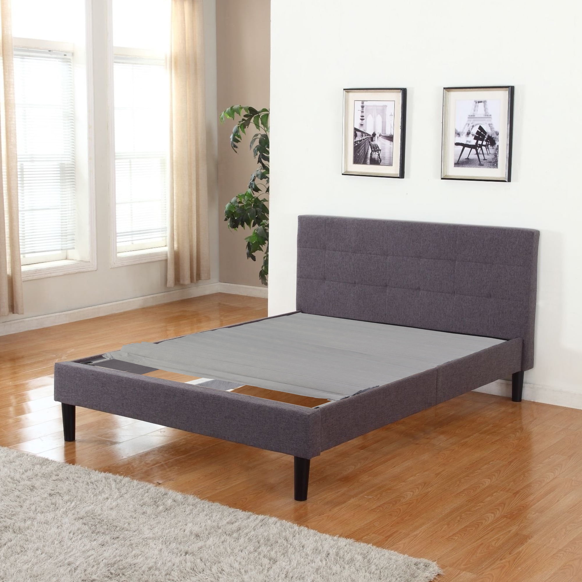 WAYTON, Covered Wooden Bed Covered Slats/Bunkie Board, Full Size 75" x