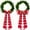 D, variant on 2-Pack Wreath Sash with Red Plaid Bow, Polyester Fabric Door Decor for Christmas and Fall Holidays, Indoor Outdoor Farmhouse Decorations