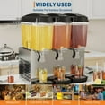 thumbnail image 4 of 3 Tank 54L Commercial Beverage Dispenser, 3 X18L Capacity, 380W Powerful Cooling, 14.26 Gal Stainless Steel Juice Dispenser with Thermostat Control, 380W Cold Drink Machine for Ice Tea Restaurant Bar, 4 of 8