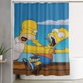 thumbnail image 1 of Cortina de ducha de Los Simpsons con diseño de dibujos animados, cortinas de ducha para baño con 12 ganchos, juego de decoración para el baño de poliéster impermeable y lavable, 60 x 72 pulgadas,, 1 of 8