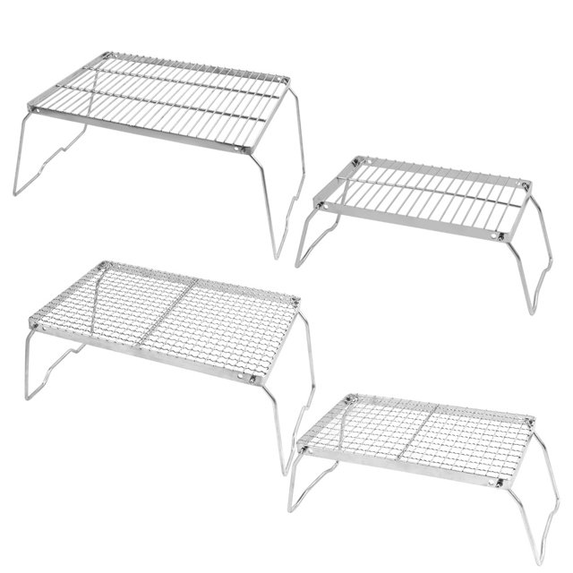 Foyer Pliable Compact en Acier Inoxydable & Barbecue pour 1-2 Personnes - Solution de Cuisson Portable Extérieure avec Compatibilité Multi-Carburants, Performance Haute Température, et Rangement Facile - Idéal pour