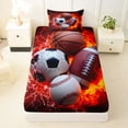 thumbnail image 3 of Erosebridal Kids Ball Games Twin Sheet Sets,Rugby Football Baseball Basketball Sport Kids Bedding 3-Piece, 3 of 6
