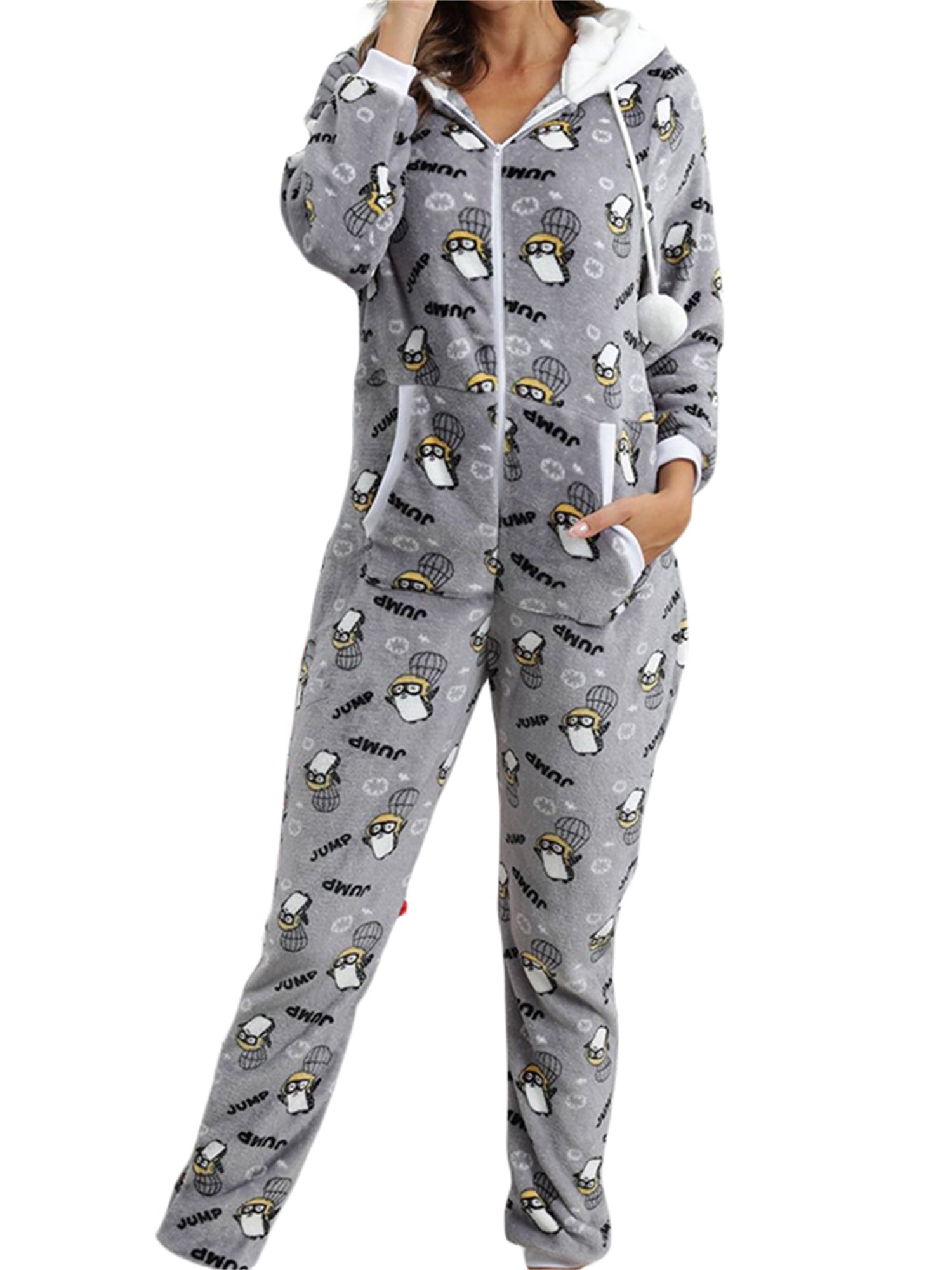 Bezit Dageraad Verwachting Michellecmm Women 's Onesie Pajamas with Zipper Flannel Homewear Winter Warm  Pajamas Sleepwear with Pocket - Walmart.com