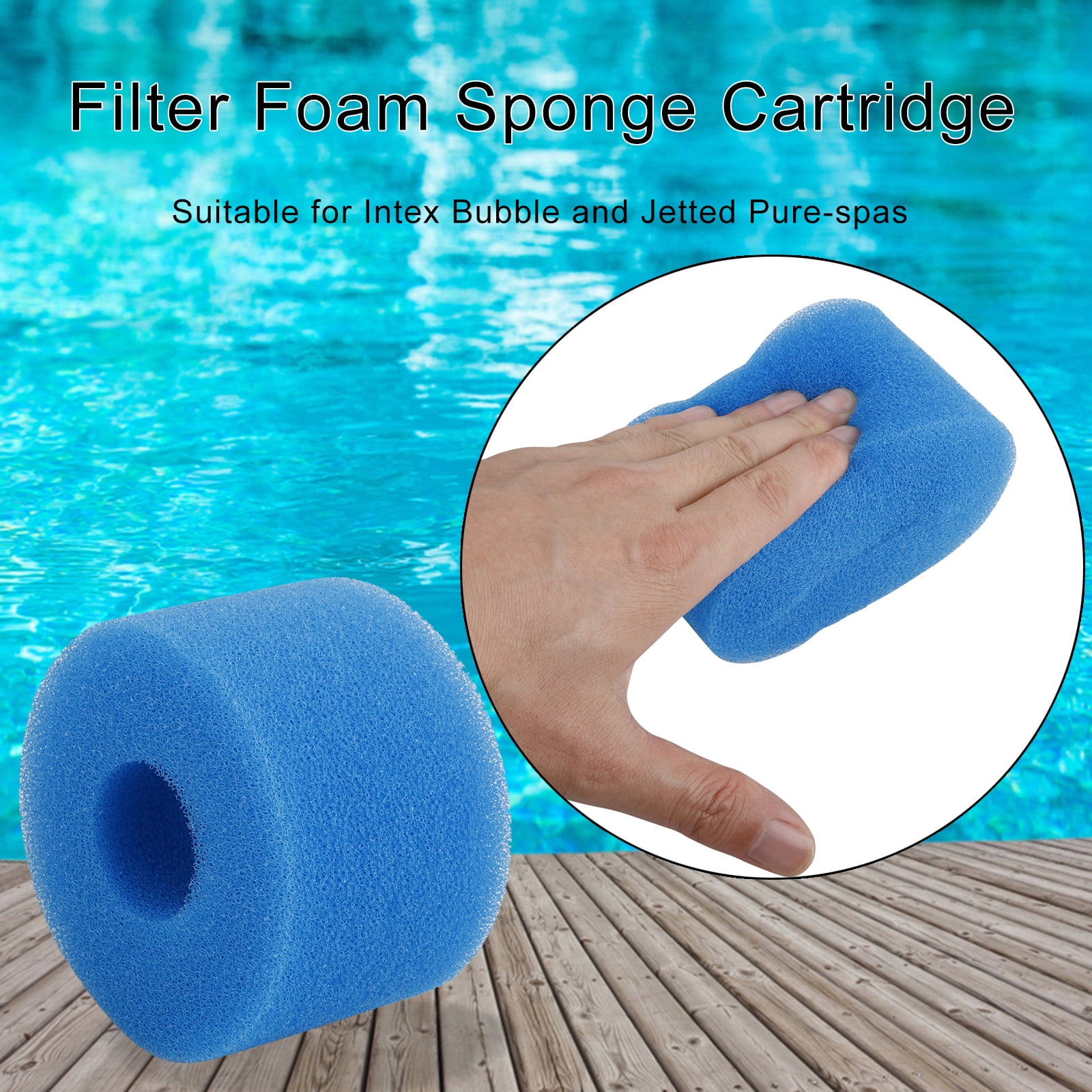2X For Intex Pure Spa Reusable Washable Foam Hot Tub Filter Cartridge Swimming 