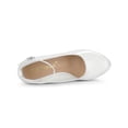 thumbnail image 4 of BLISSFUL STEP Escarpins à Talon Bloc pour Femmes Plateforme Bride à la Cheville Bout Rond Talon Blanc 6, 4 of 7