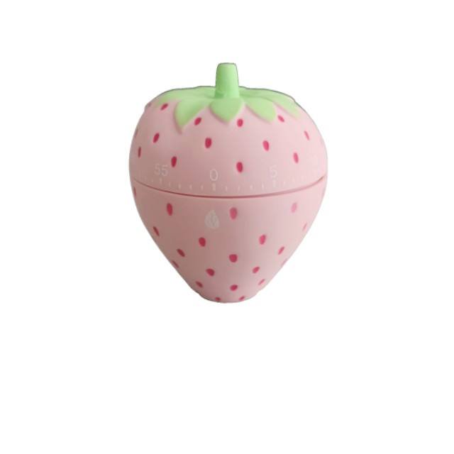 Venta caliente Diseño lindo Forma de fresa Temporizador mecánico Temporizador de cocina Reloj de cocina oso de fresa Juguete