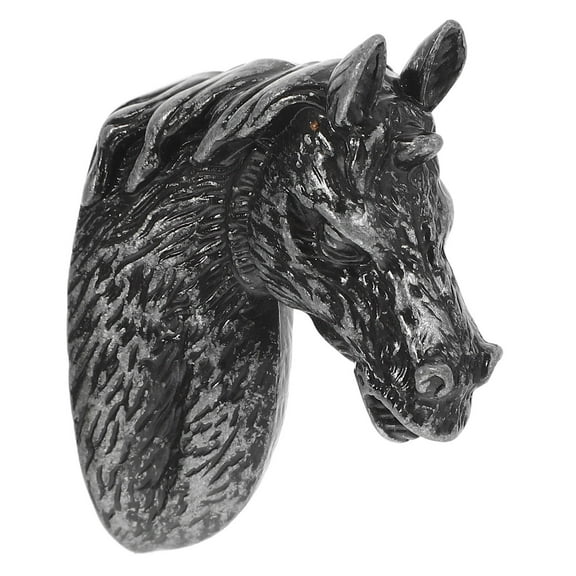 TAILTOSS Grey Horse Head Knob 1 Set Zinc Alloy for Closet Door Knobs Decor