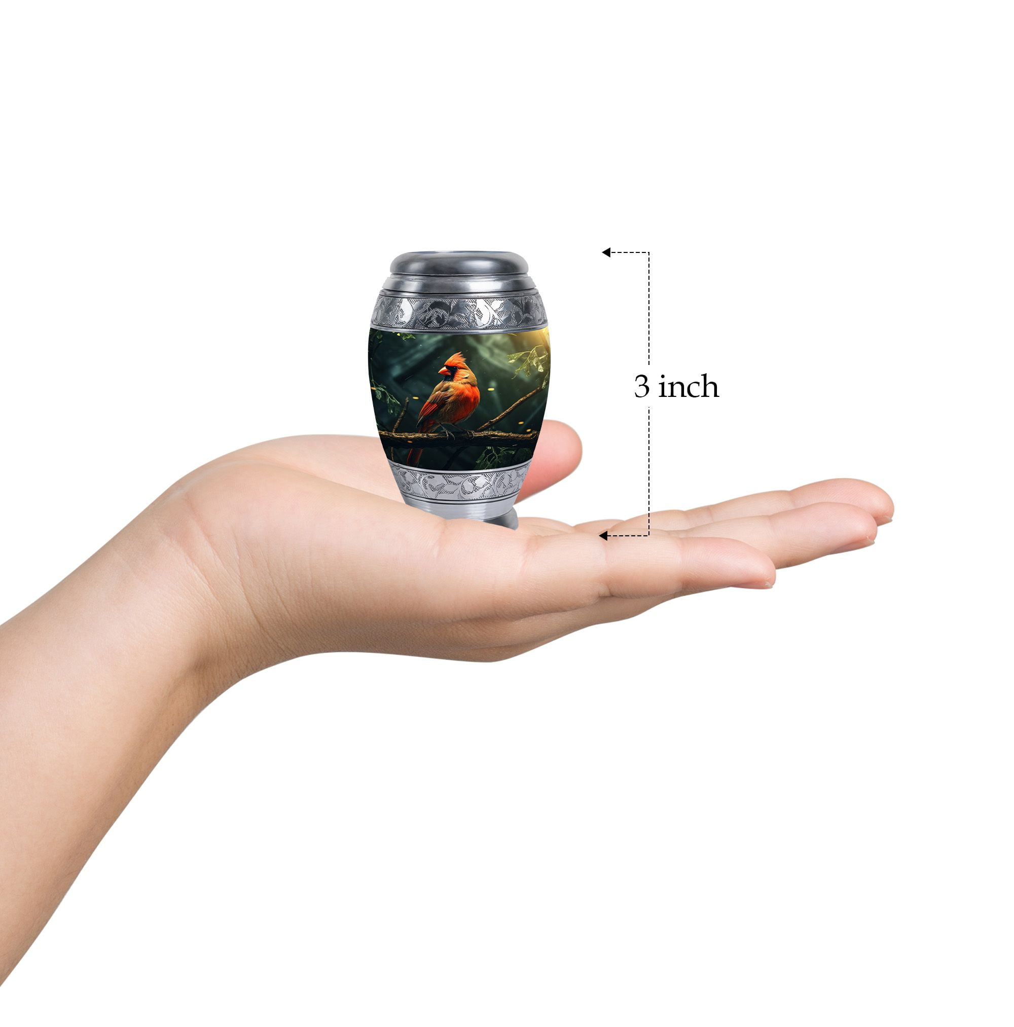 The Raven's Watch over Forgotten Realms Decorative Urns For Human Ashes - Classic Small Urn for Women's Ashes - Tiny Elegant Memorial for Human Remembrance - Cremation Urn - Memorial Gifts (3inch,4Pc)