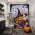 thumbnail image 3 of Shower Curtains for Bathroom-36"x72",Halloween Scary Pumpkin Flower Waterproof Bath Curtain Grommet Shower Curtain Set with Hooks, 3 of 9