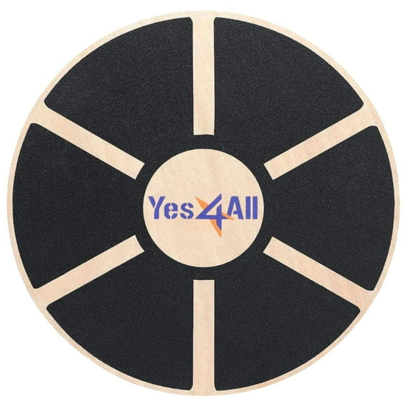 Yes4All Planche d'Entraînement à l'Équilibre en Bois Polyvalente avec Rotation à 360 Degrés, Planche d'Équilibre pour Bureau Debout, Entraînement de Base, Exercice de Stabilité 15.75 Pouces