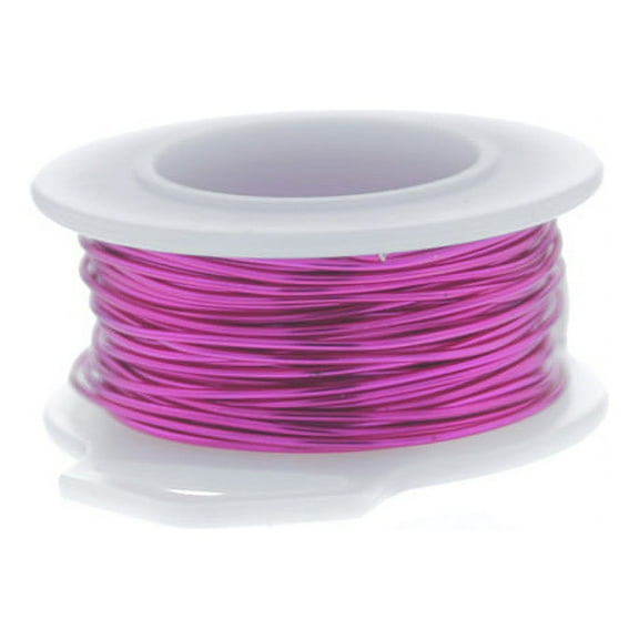 30 Gauge Round Silver Plated Fuchsia Copper Craft Wire - 150 ft
