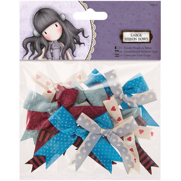 Gorjuss Large Ribbon Bows, 12pk, Santoro