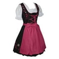 thumbnail image 2 of Edelweiss Creek 3 Piece Long German Oktoberfest Dirndl Dresses for Women - Black and Pink, 2 of 7