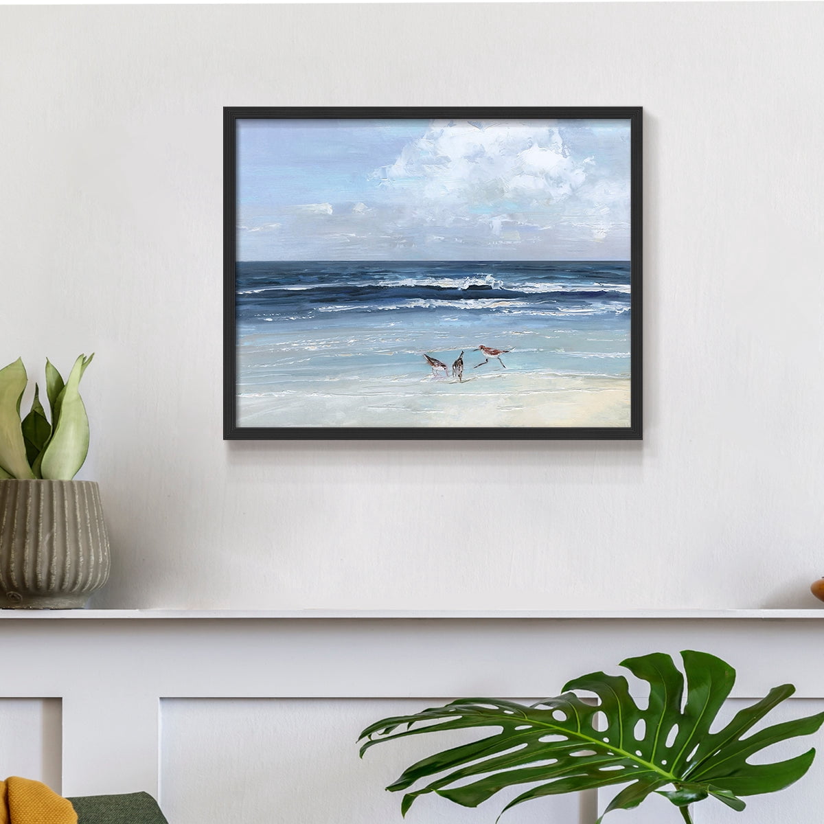 Beach Trio by Sally Swatland - Restickable Framed Giclée Print