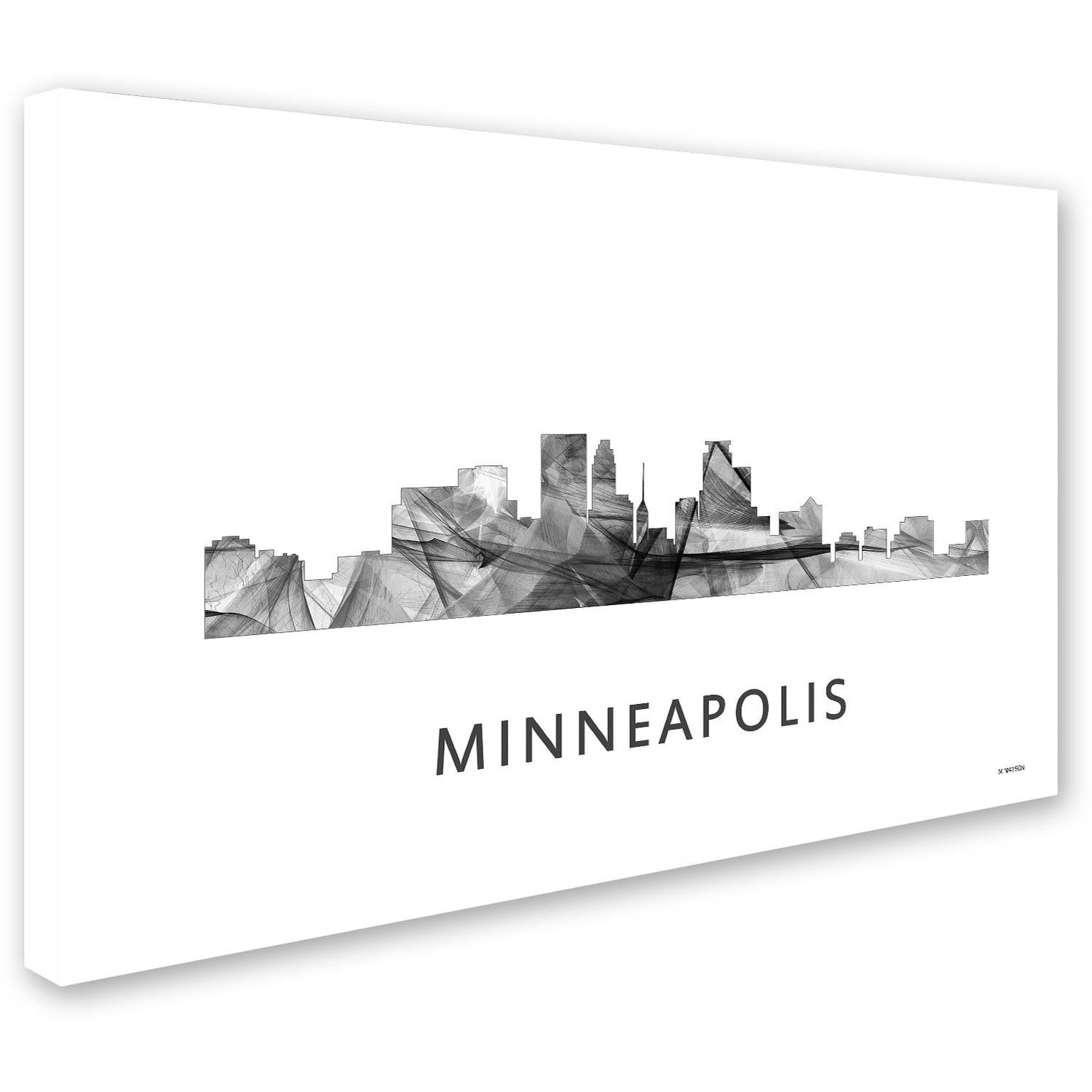 Trademark Fine Art 'Minneapolis Minnesota Skyline WB-BW' Canvas Art by Marlene Watson