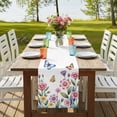 thumbnail image 4 of Table Runners 70 Inches Long Dress Scarves, Pink Flowers Farmhouse Coffee/Dining/Kitchen Table Decor, Holiday Table Runner, Spring Floral Butterfly Leaves Plants Pastoral 13x70 Inch, 4 of 9