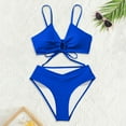 thumbnail image 5 of ANINEO Women Swimwear High Waist Bikini Sets 2PCS Swimsuit Front Tie Knot Bathing Suit Versatile Hawaii Summer Tropical Brazilian Beachwear, 5 of 6
