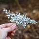 thumbnail image 1 of Peineta nupcial con diamantes de imitación plateados, 1 of 4
