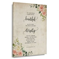 Ecclesiastes 3 11 Wall Art Bible Verse Poster With Flower Room Decor Painting Canvas For Office Modern House Framed 20x30 in