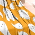 thumbnail image 3 of Orange Halloween Cute Ghosts Blanket,Comfortable Soft Flannel Throw Blanket,All Season,Warm Lightweight Blankets for Sofa Bed Couch Living Room Chair,30"x40", 3 of 4