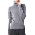 thumbnail image 2 of Mlzmgr Long Sleeve High Neck Shirts for Women Knit Sweater Shirts Casual Loungewear Tops S-2XL, 2 of 5