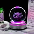 thumbnail image 2 of Changing Sea Turtle Crystal Ball Night Light for Room Decoration, 3D Illusion Ocean Theme Turtle Table Lamp with Silver Base, Ideal Gifts for Boys and Girls Birthday, Christmas, 2 of 7