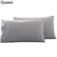 thumbnail image 4 of NUZYZ 2Pcs King Queen Stylish Solid Color Bed Pillow Case Cushion Cover Bedroom Decor, 4 of 7