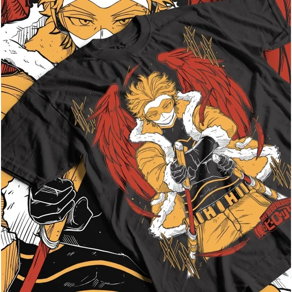 Reprint Rare Wing Hero Hawks T-Shirt, My Hero Academia Tee, Anime Manga Shirt, Unisex Cotton