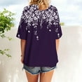thumbnail image 3 of NAMTYQX Tshirts Shirts for Women Crewneck Short Sleeve Graphic Popular Stretch Classic Lounge Plus Size Loose Fit Dark Purple Size S, 3 of 5