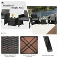 thumbnail image 6 of Costway 3PCS Patio Wicker Furniture Set Storage Table W/Protect Cover Gray, 6 of 10