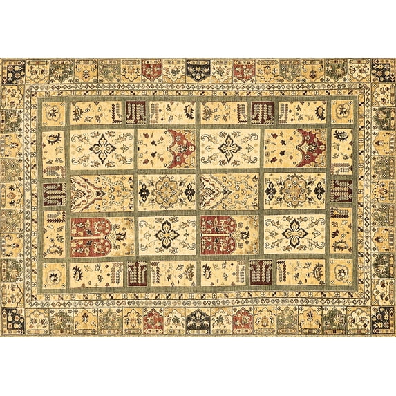 Ahgly Company Indoor Rectangle Abstract Brown Modern Area Rugs, 8' x 12'