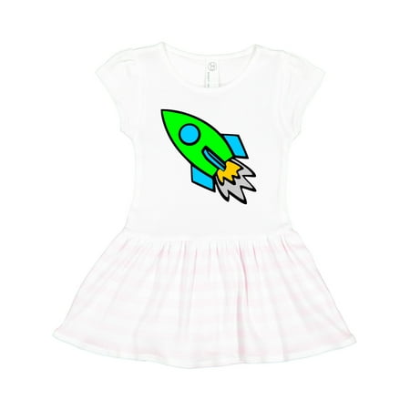

Inktastic Cute Green Rocket Gift Toddler Girl Dress