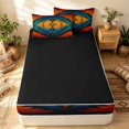 thumbnail image 4 of Erosebridal Baroque Aztec Zipper Full Size Comforter Sets with Fitted Sheet and 2 Pillowcases, Victorian Geometric Zipper Bedding Set, Teal Orange, Black Reversible, 4 of 7