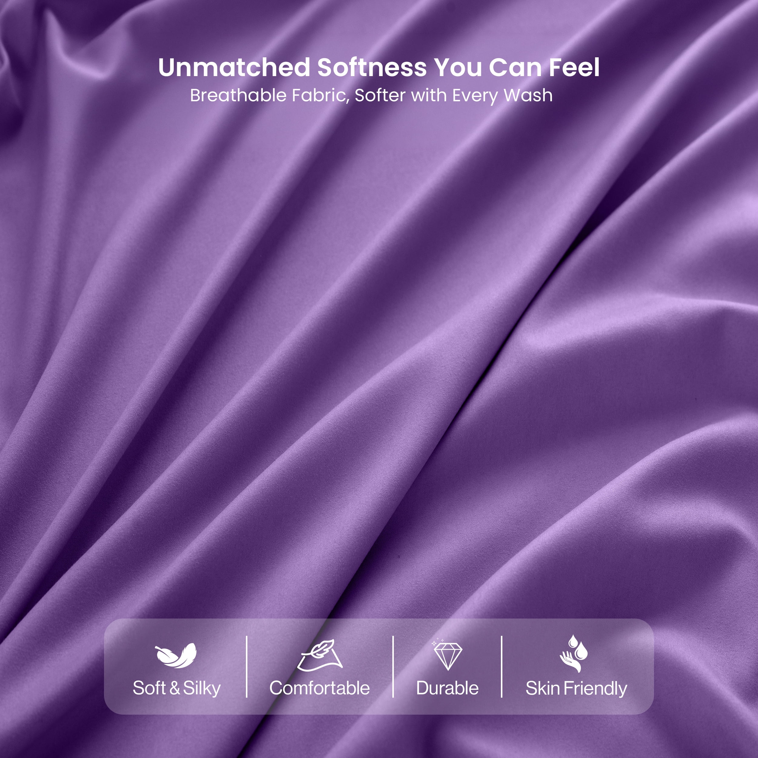 Lux Decor Collection Full Size Bed Sheets - 4 Piece Set - High GSM Brushed Microfiber - Fits up to 16 Inches Deep Pocket - Full, Purple