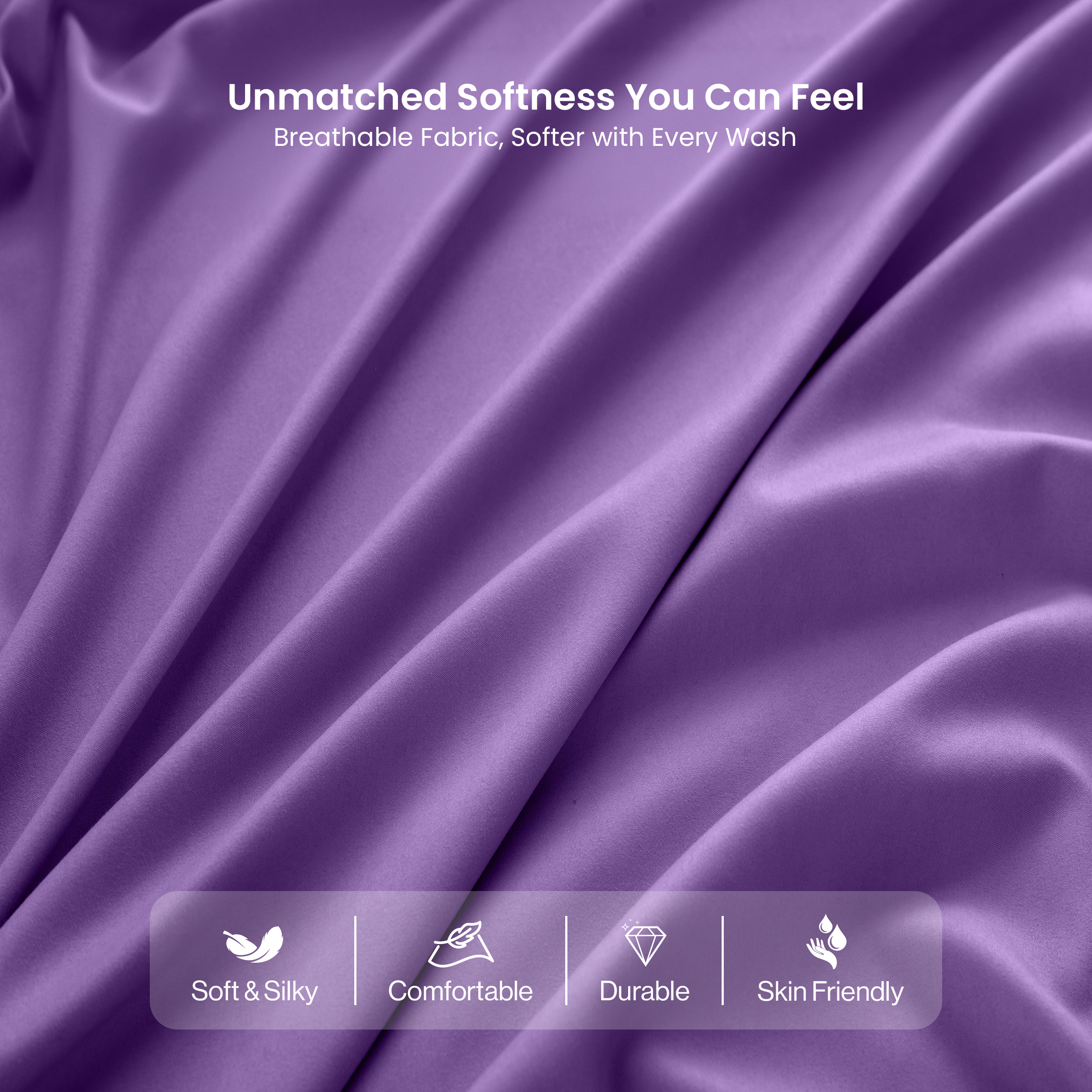 Lux Decor Collection Queen Microfiber Sheet Set, Purple photo 5